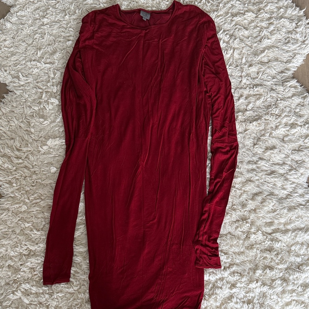 Calvin Klein Rich Red Long Sleeve Dress